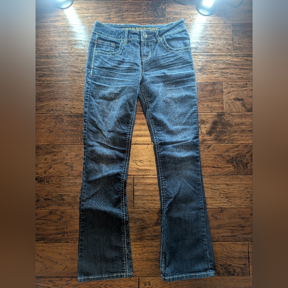 Natural Reflections Y2K Dark Blue Boot Cut Jeans Size 4